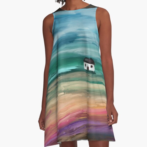 Scottish Cottage On The Moors A-Line Dress
