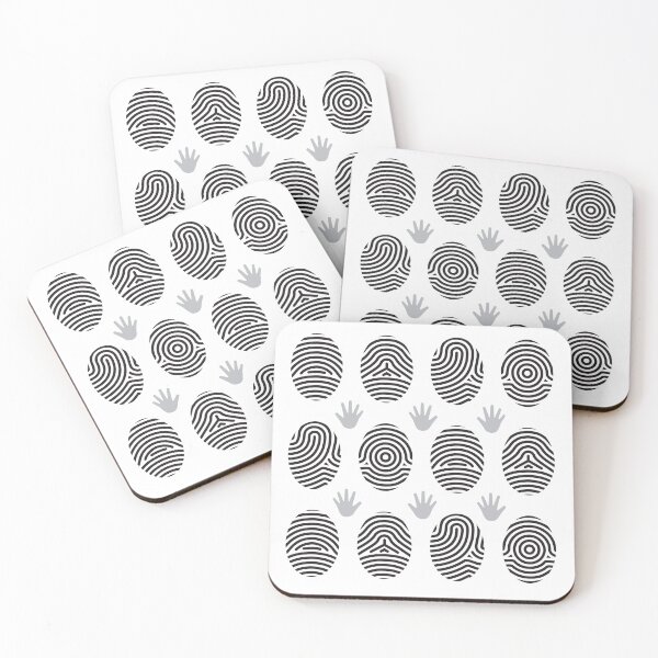 Item preview, Black Fingerprint Art of the Four Life Schools with Screened Hand Design designed and sold by ElaineCallahan.