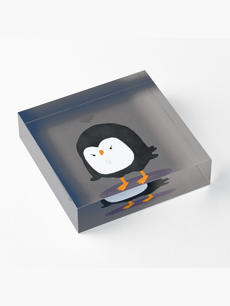 Alternate view of Grumpy Penguin 3 Acrylic Block