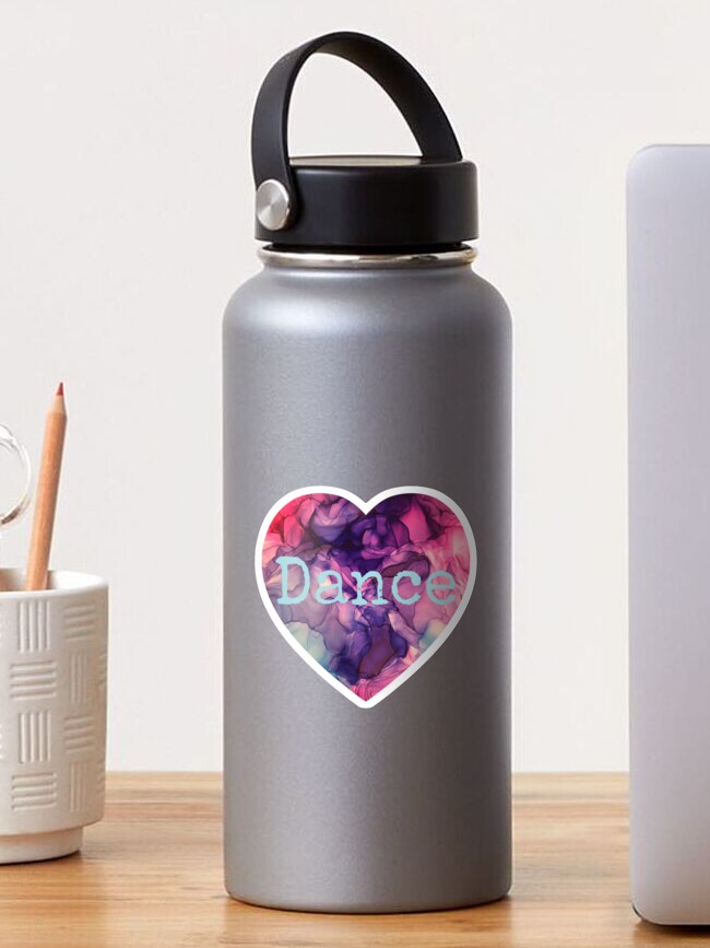 Thumbnail 1 of 3, Sticker, Love Dance purple pink and blue alcohol Ink abstract heart designed and sold by herzart.