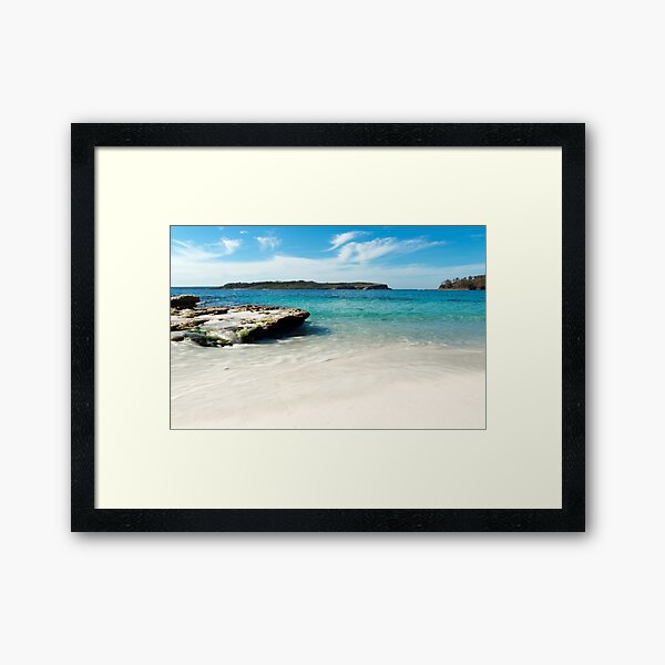 Murrays Beach and view of Bowen Island Framed Art Print