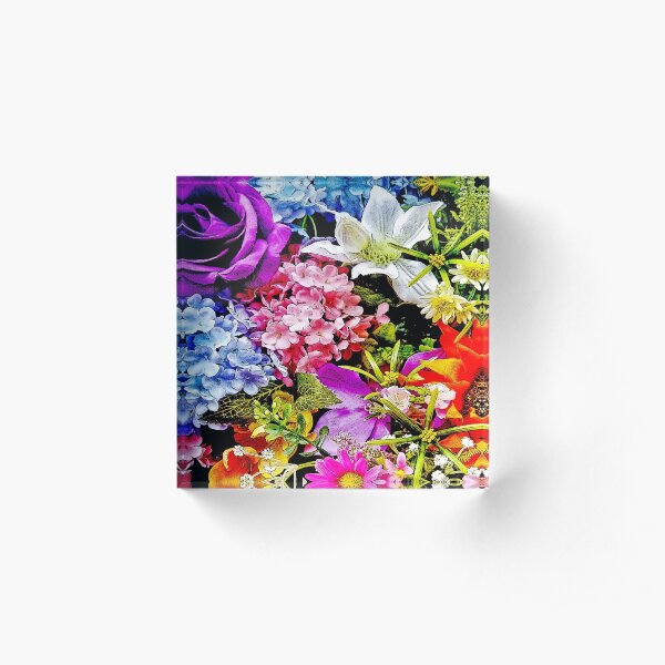 Summer Floral Mix 2 Acrylic Block