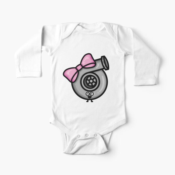 Cutest Turbo - Pink Bow Long Sleeve Baby One-Piece