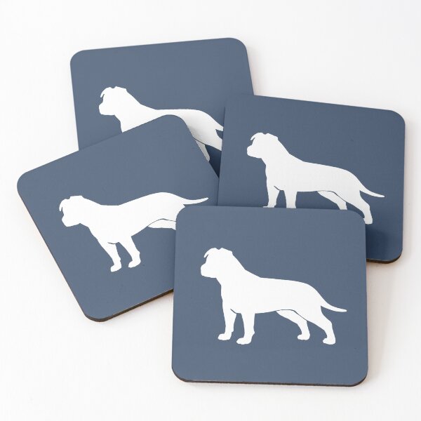 Item preview, American Staffordshire Terrier Silhouette(s) White AmStaff designed and sold by Jenn Inashvili.