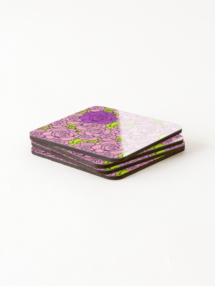 Thumbnail 4 of 5, Coasters (Set of 4), Spring Roses designed and sold by FurtiveFerret.