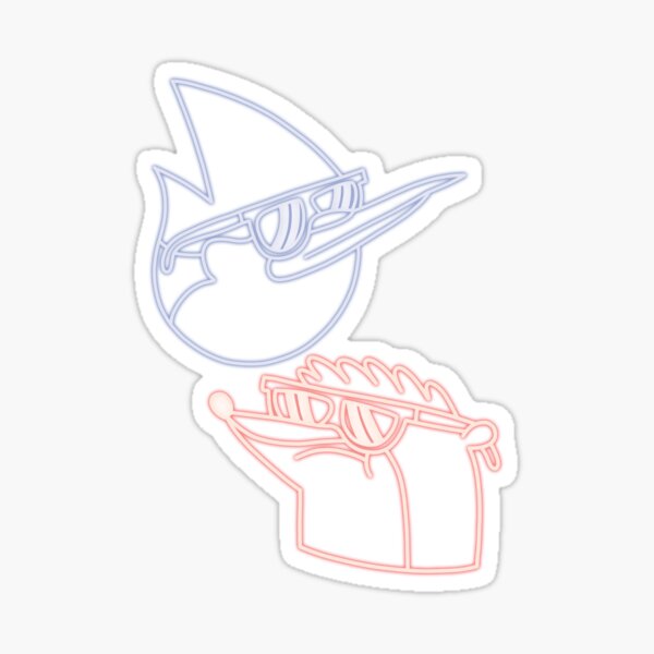 Mordecai and Rigby neon Sticker