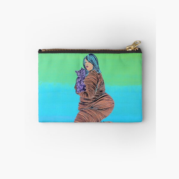 Item preview, Nude Woman Holding Purple Dog By ArtGuru 9130 - Acrylic On Paper designed and sold by Art Guru.