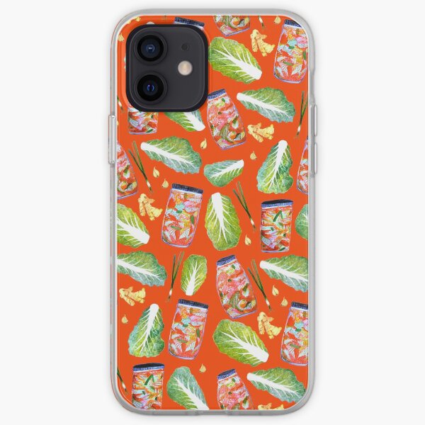 Kimchi Watercolor Ingredients Spicy Fermented Fun Pattern Red iPhone Soft Case