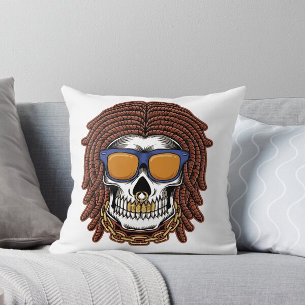 Item preview, Rastaman skull with dreadlocks in glasses designed and sold by Astalawistababy.