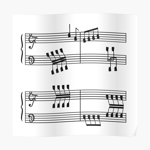 Rowing & Music 3 - Rowing with notes on the Music sheets Poster