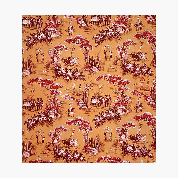 Item preview, 19th century French pattern France  soliders, rural scenes horses roses  designed and sold by Love30smovies.