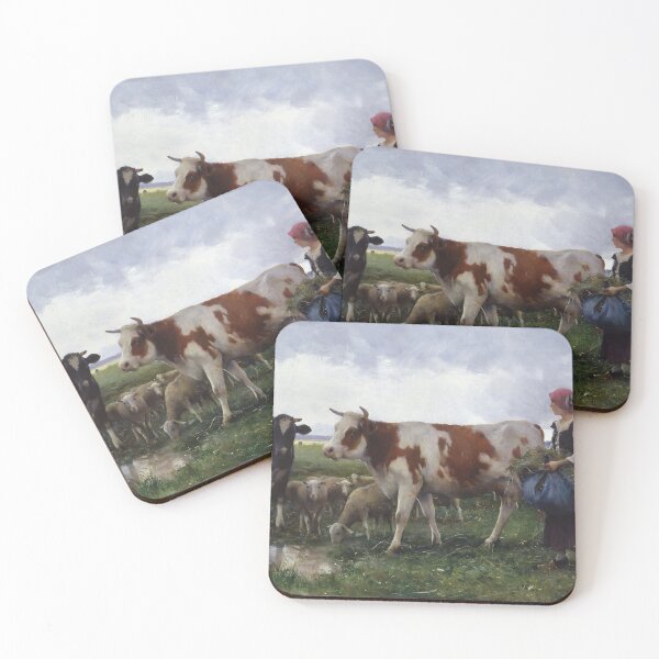 Item preview, Julien Dupre - Peasant Woman with Cows and Sheep designed and sold by Rehs.