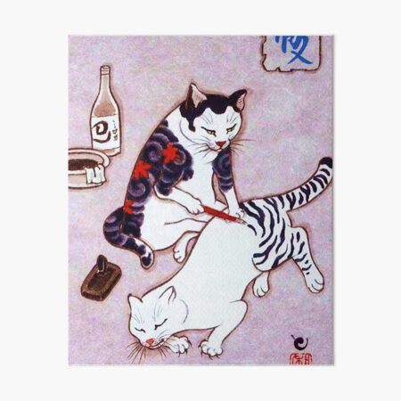 Item preview, Japanese tattoo cat designed and sold by FotoLibreStudio.