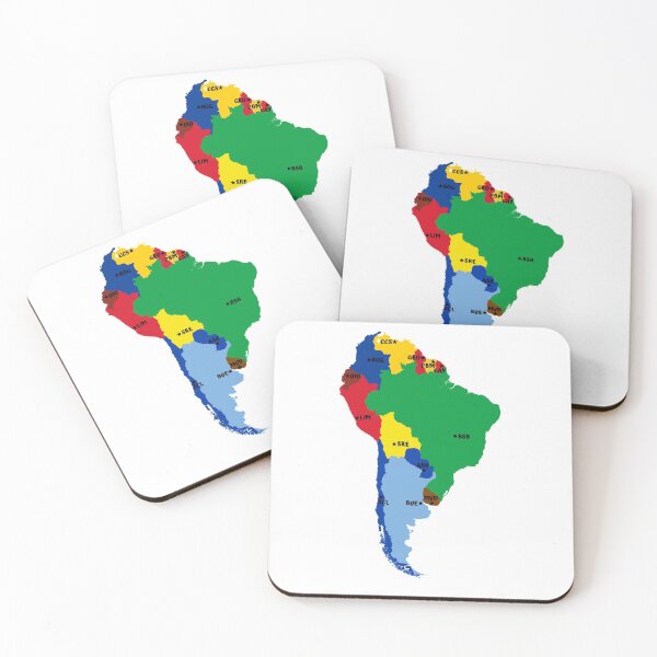 Item preview, Southamerican map featuring vivid colors for each country designed and sold by InVisibleColors.