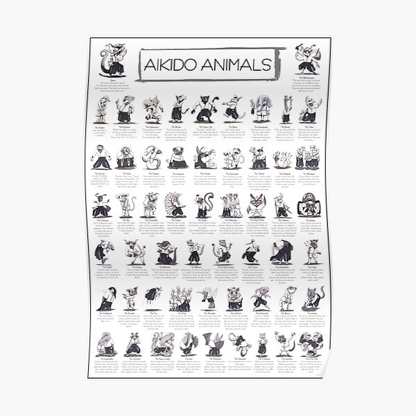 Aikido Animals Sammlung - nur für mittlere/große Poster geeignet! Poster