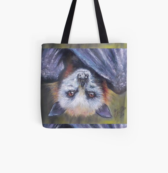 Batzilla - Serious Bat by Herminia Mesquita All Over Print Tote Bag