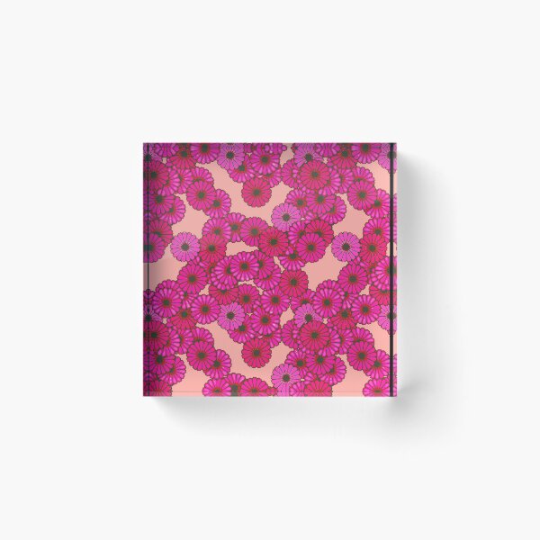 Item preview, Art Deco flower pattern - deep pink and peach designed and sold by Marymarice.