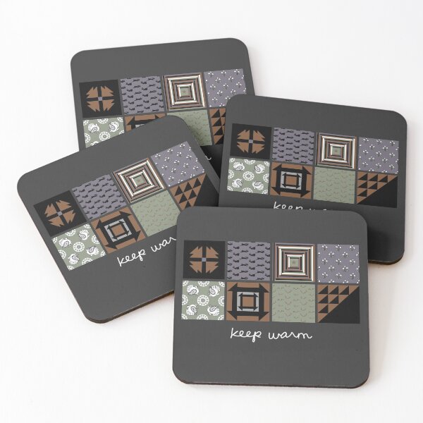 Item preview, "Keep Warm" Winter Farmhouse Quilt Blocks designed and sold by LochNestFarm.
