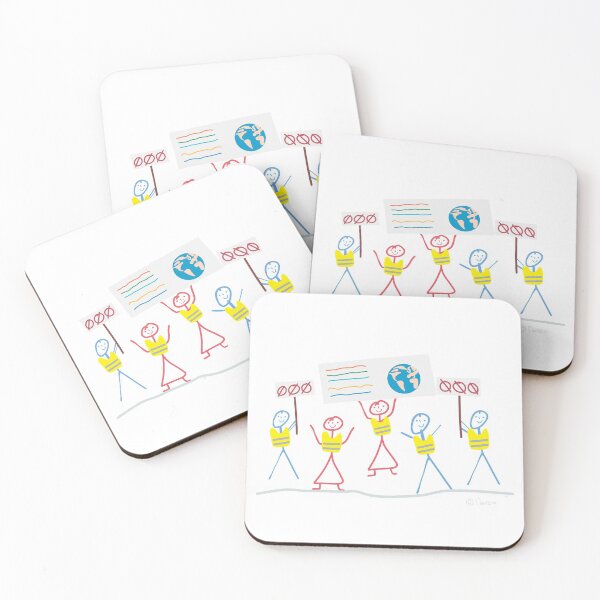 Item preview, Demonstration Stick Figure Demo Yellow Vests Climate Environment Woman designed and sold by KlareLinie.