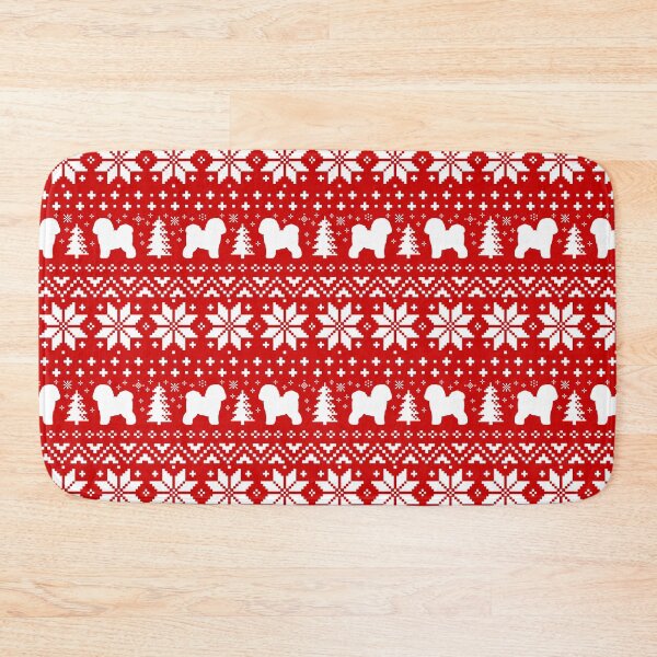 Item preview, Bichon Frise Silhouettes Christmas Sweater Pattern designed and sold by Jenn Inashvili.