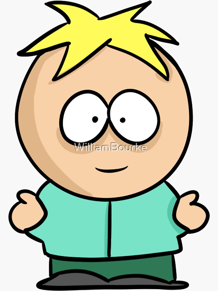 "Rough Butters South Park Cool Design" Sticker by WilliamBourke