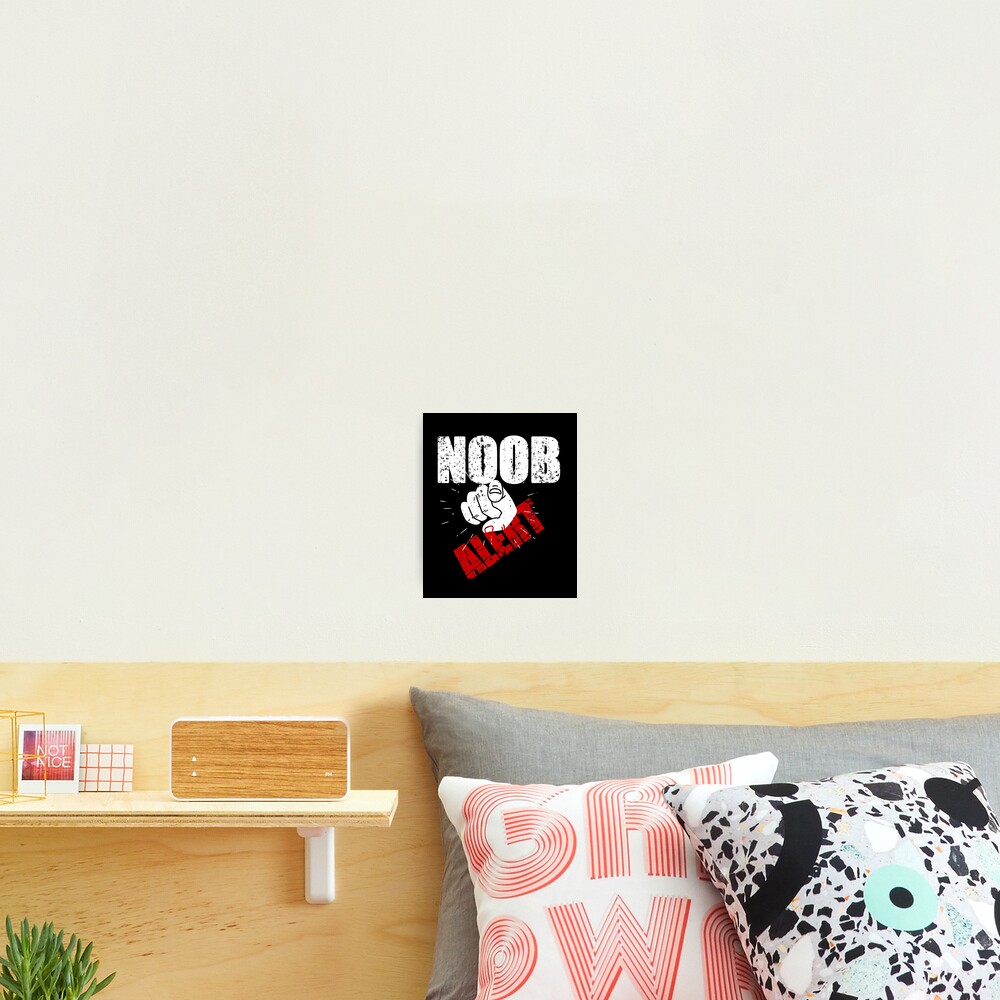 Noob Alert With Pointed Finger Funny T Shirt Gear Photographic Print By Richard529 Redbubble - roblox noob alert