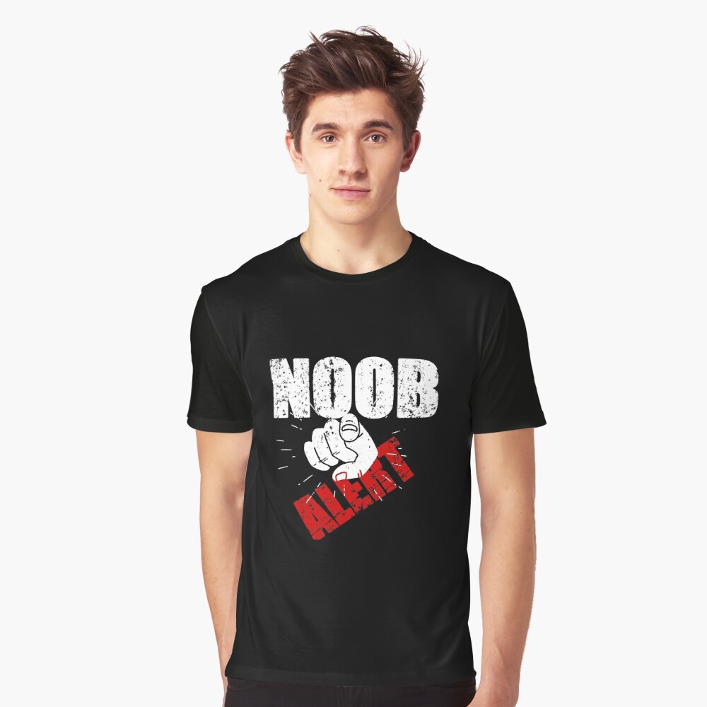 Noob Alert With Pointed Finger Funny T Shirt Gear T Shirt By Richard529 Redbubble - noob alert roblox