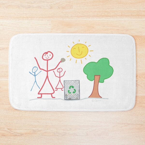 Item preview, Stick figure recycling mom children nature climate sun mobile nature environment designed and sold by KlareLinie.