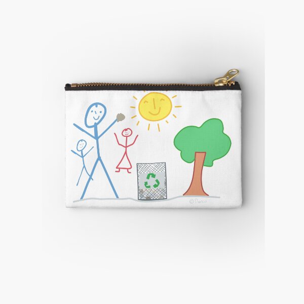 Item preview, Stick figure Recycling Dad Children Nature Climate Sun Mobile Nature Environment designed and sold by KlareLinie.