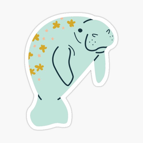 Oh the Hue-Manatee: Teal Sticker