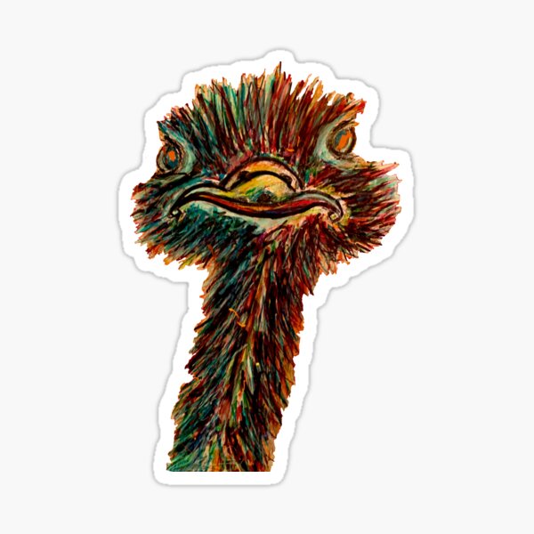 "Nicky Moved" | Emu Original Artwork by Nicholas Brendon Sticker