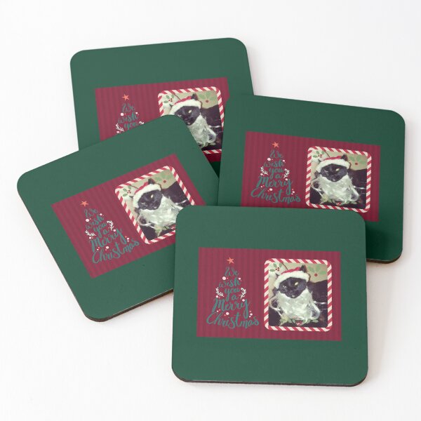 Item preview, Spooky the Cat Santa Claus Christmas Card designed and sold by angcreations.