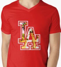 Camiseta para hombre de cuello en v LA- los angeles