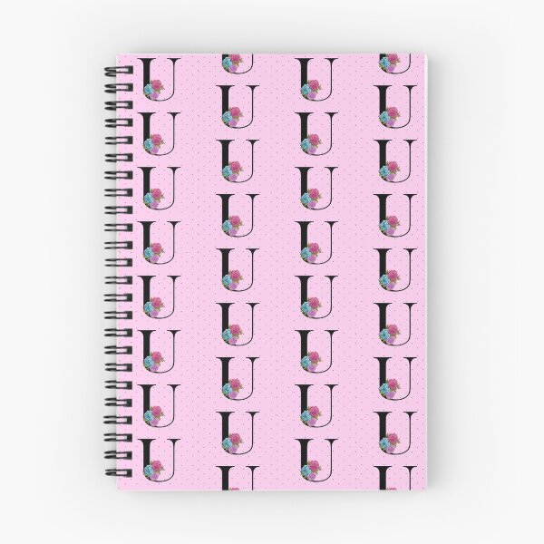 Aperçu de l'œuvre LETTRE MONOGRAMME FLORALE U SUR POINT ROSE créée et vendue par angcreations.
