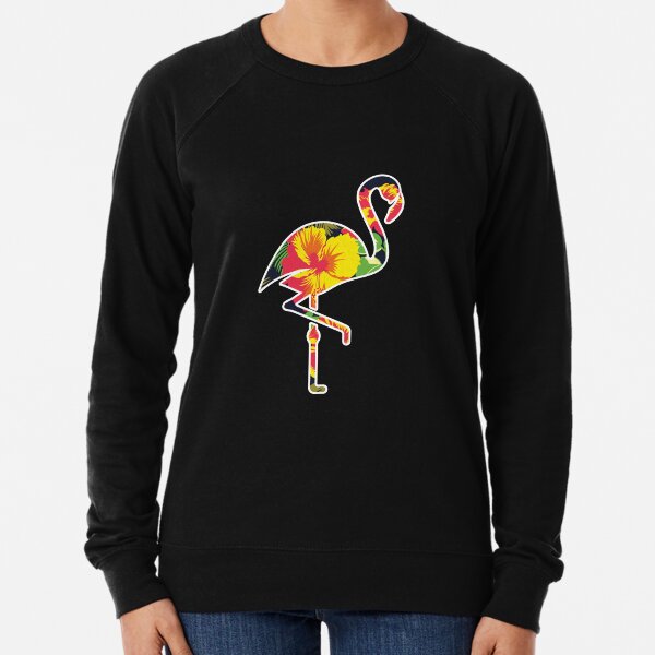 Tropical Flamingo Floral Pattern Hawaiian Style Lightweight Sweatshirt