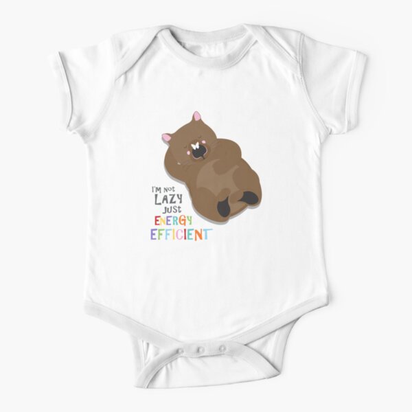 Lazy wombat Short Sleeve Baby One-Piece
