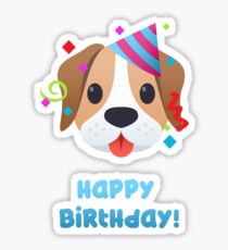 Happy Birthday - cute puppy dog emoji Sticker