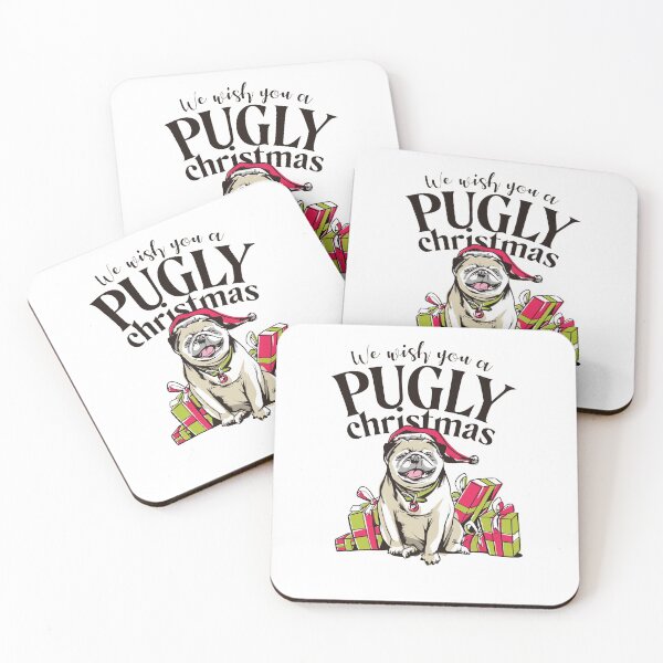 Item preview, We wish you a pugly Christmas Pug Christmas designed and sold by Dibbelchen.
