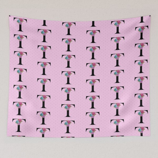 Item preview, FLORAL MONOGRAM LETTER T ON PINK POLKA DOT  designed and sold by angcreations.