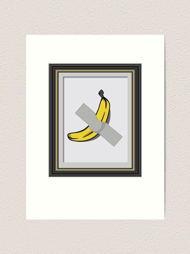 "Banana Duct Taped To Wall Framed" Art Print for Sale by BrobocopPrime Redbubble
