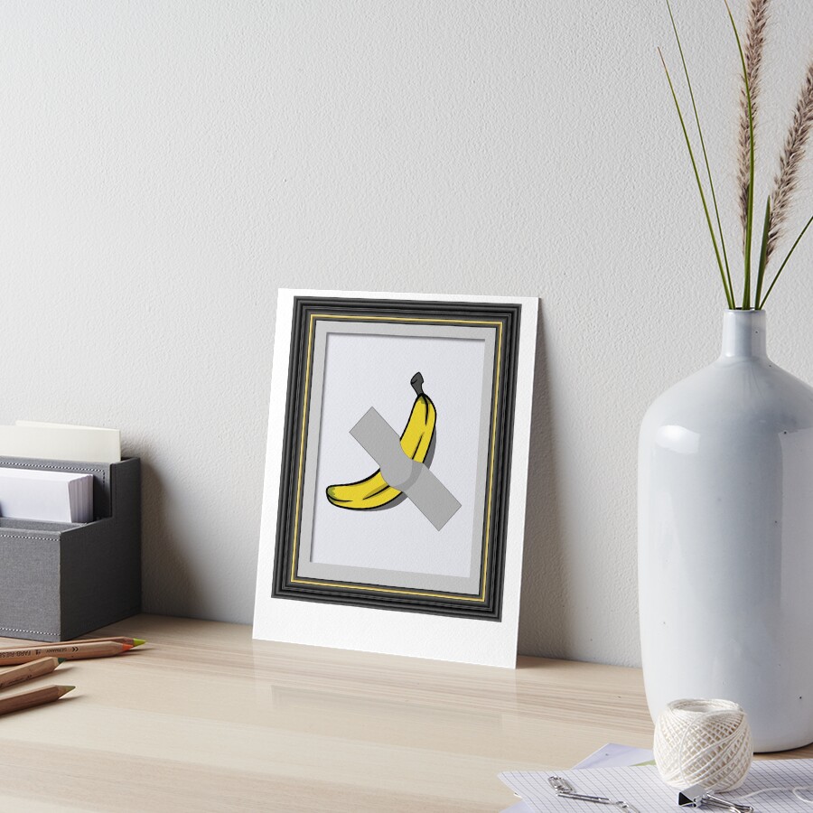 "Banana Duct Taped To Wall Framed" Art Board Print by BrobocopPrime