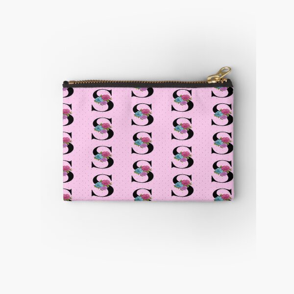 Item preview, FLORAL MONOGRAM LETTER S ON PINK POLKA DOT  designed and sold by angcreations.