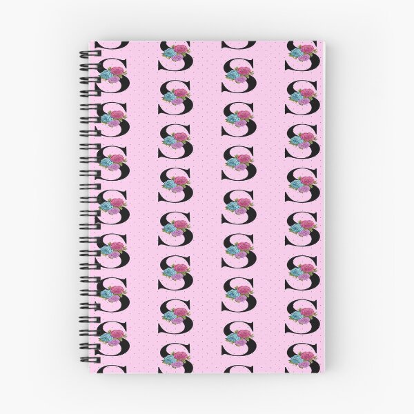 Item preview, FLORAL MONOGRAM LETTER S ON PINK POLKA DOT  designed and sold by angcreations.
