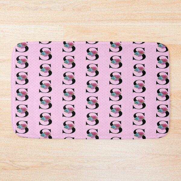 Item preview, FLORAL MONOGRAM LETTER S ON PINK POLKA DOT  designed and sold by angcreations.