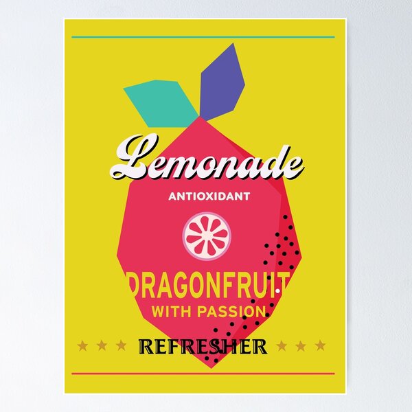 Item preview, Refresher! Dragon fruit lemonade_Pop art designed and sold by studiokay12.
