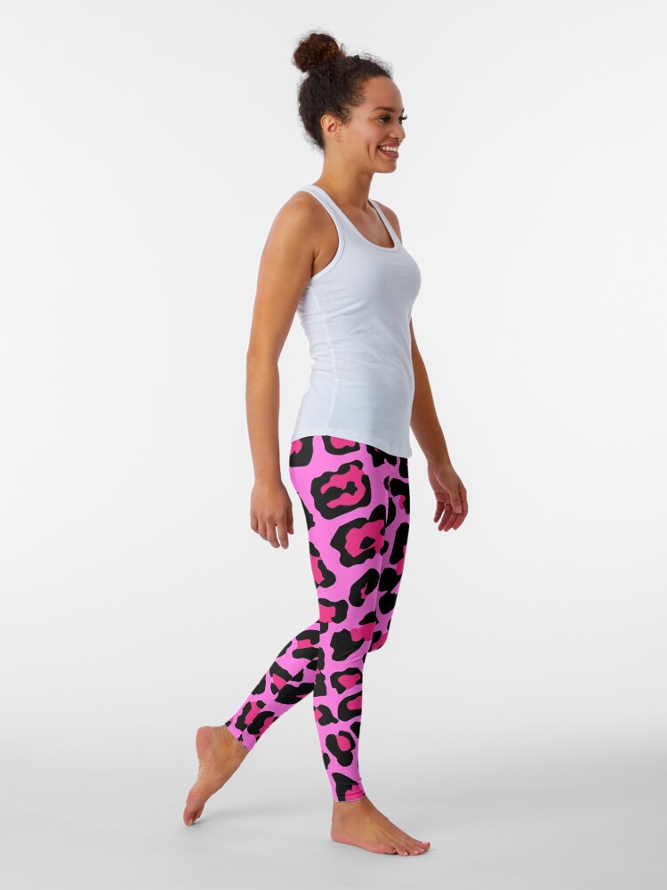 Hot Pink Leopard Print  Leggings for Sale by newburyboutique