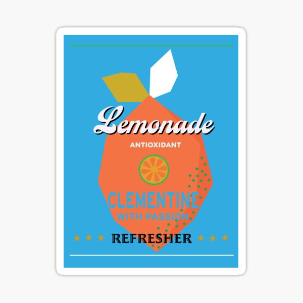 "Refresher! clementine lemonade_Pop art" Sticker for Sale by