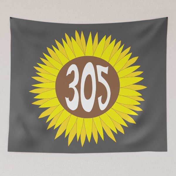Item preview, Hand Drawn Florida Sunflower 305 Area Code designed and sold by itsrturn.