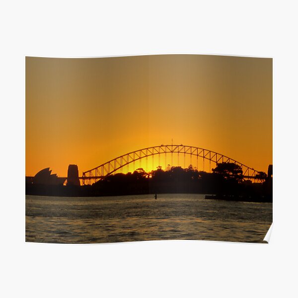 Sunset over Sydney Harbour Bridge and The Opera House Poster