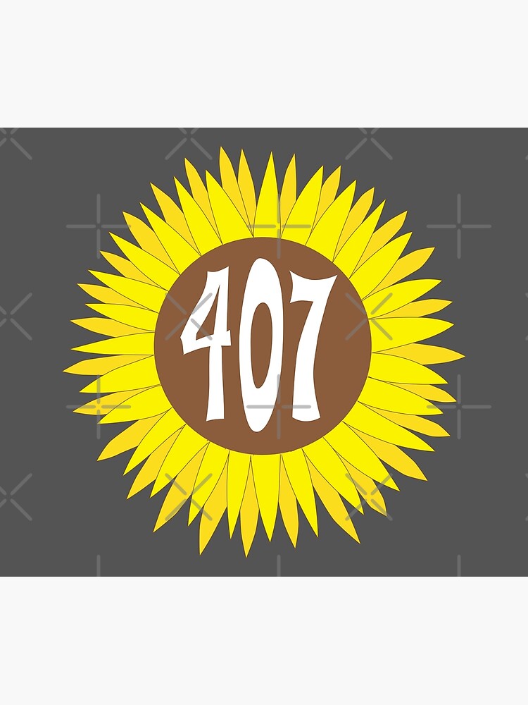 "Hand Drawn Florida Sunflower 407 Area Code" Metal Print by itsrturn